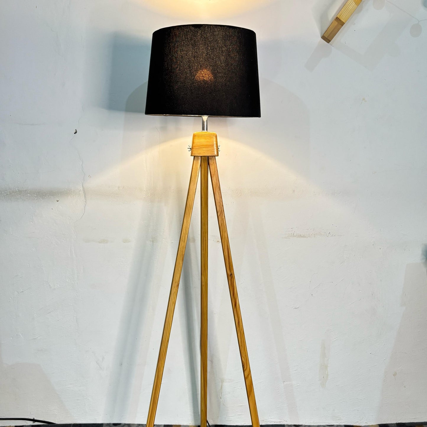 Tripod Wooden Floor Lamp