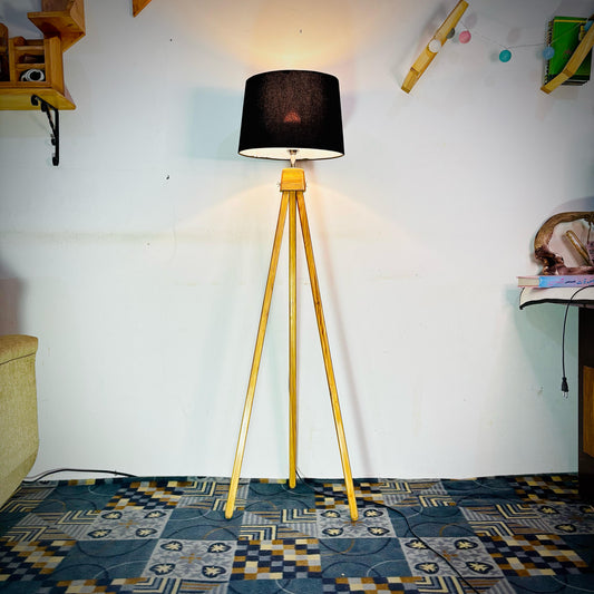 Tripod Wooden Floor Lamp