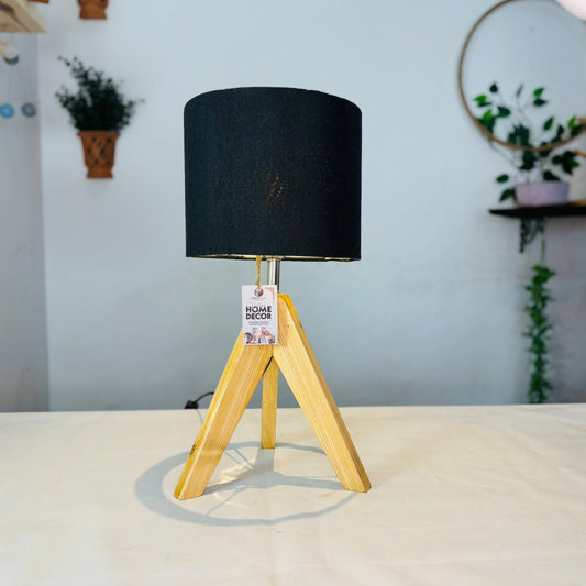 Tripod Wooden Table Lamp(Wood Finish Brown)