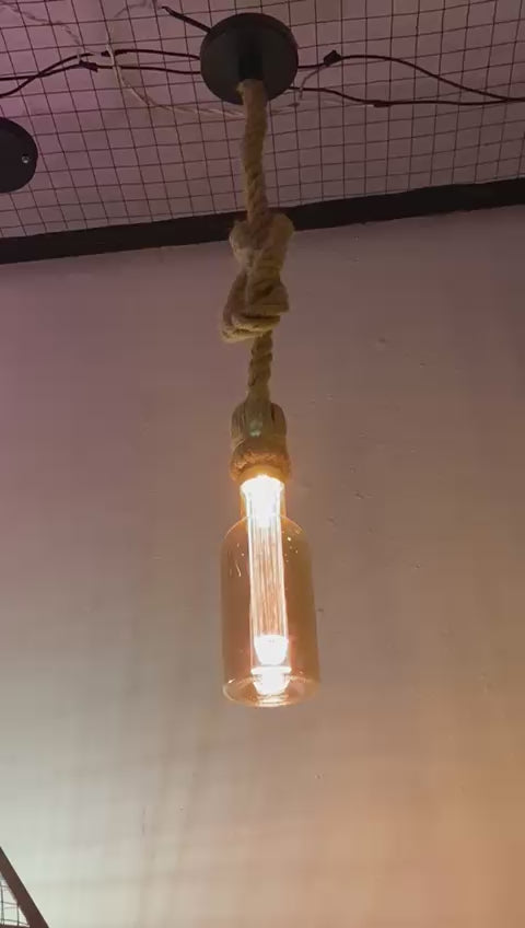 Bottle Rope Pendant Light