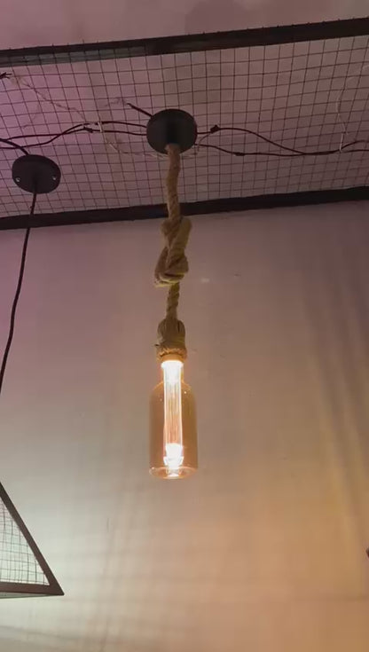 Bottle Rope Pendant Light
