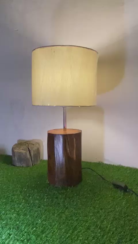 100 years old Wood Table Lamp